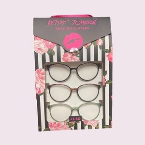 NIB Betsey Johnson 3PCK Reading Glasses Set